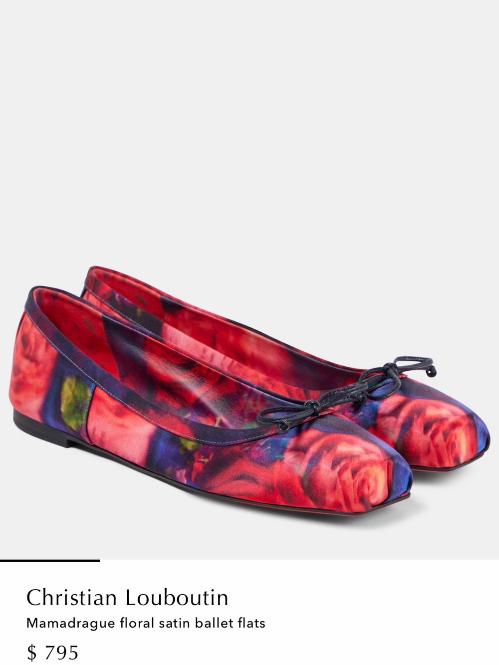 Christian Louboutin Multicolor Floral Satin Ballet Flats  NWB  size40